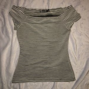 Striped scoop neck shirt